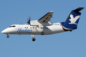 Hawkair Dash 8-100 aircraft.